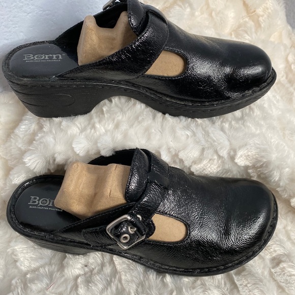 Born Shoes - BORN black slip on clogs size 9